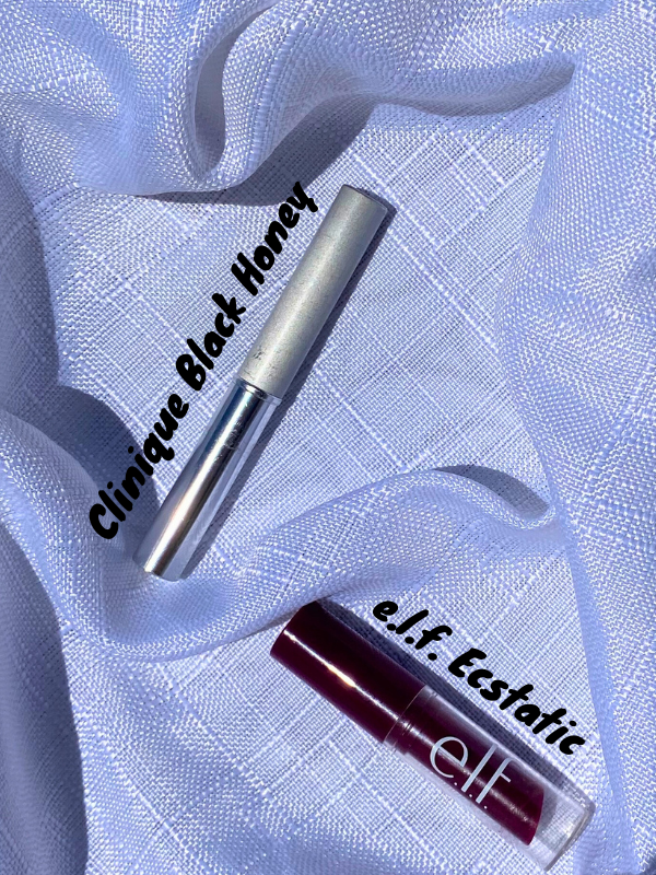 clinique black honey and elf ecstatic lip products