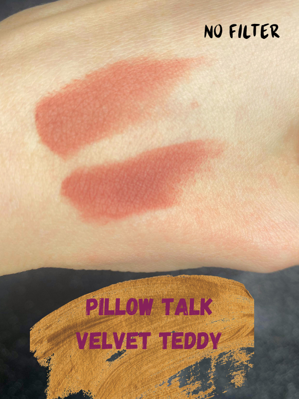 velvet teddy and pillow talk lipsticks